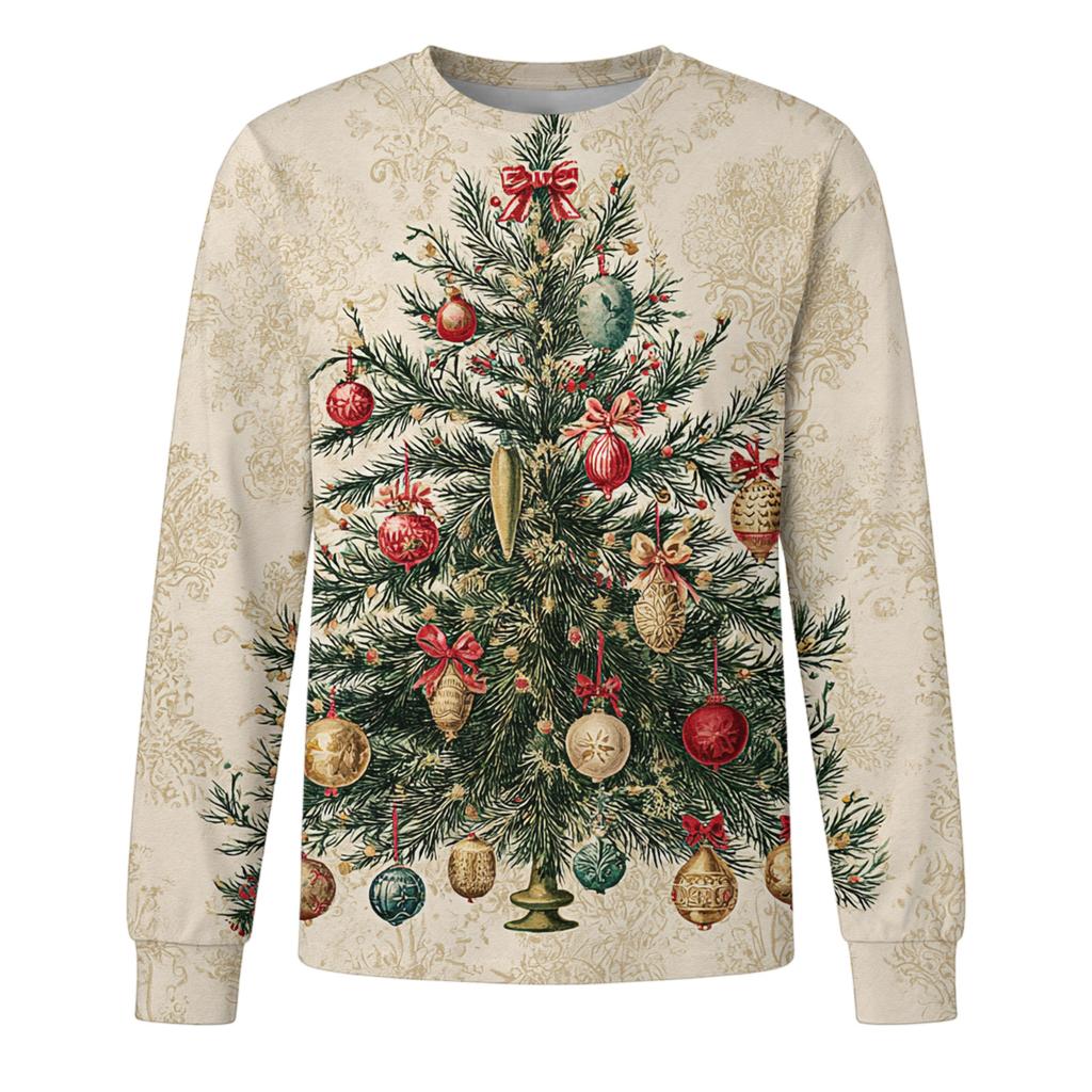 Pánská vánoční potištěná košile s dlouhým rukávem z imitace bavlny