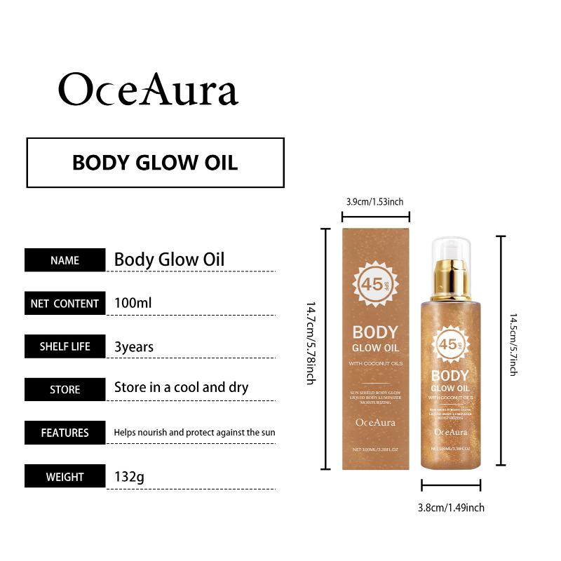 Coconut Flash Protection Oil Outdoor Protection Refreshing Non-Greasy Moisturizing Shiny And Skin Body Glow Oil