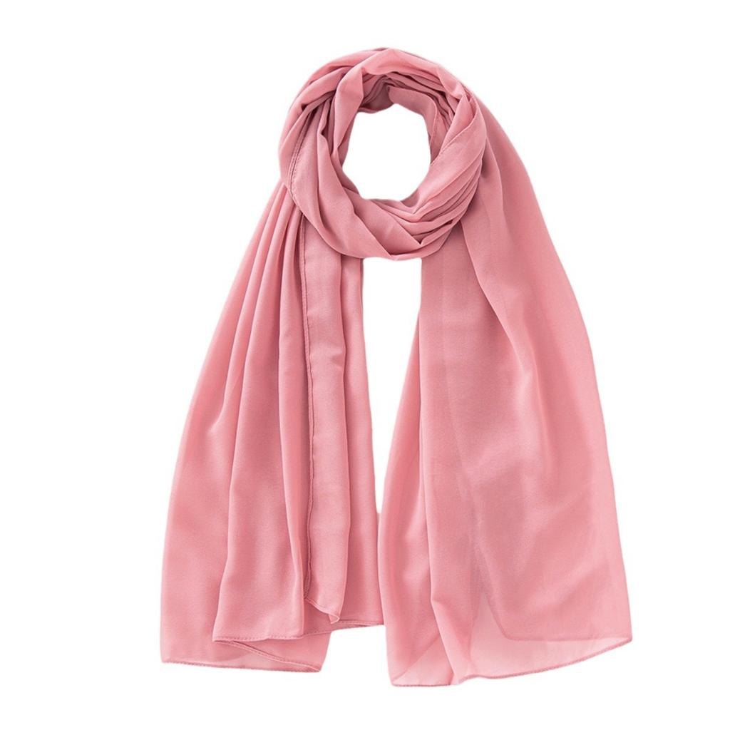 New Solid Pearl Chiffon Scarf For Women Girls Spring Autumn Lady Scarves Soft Pashmina Foulard Simple Retro Casual Wrap Shawls