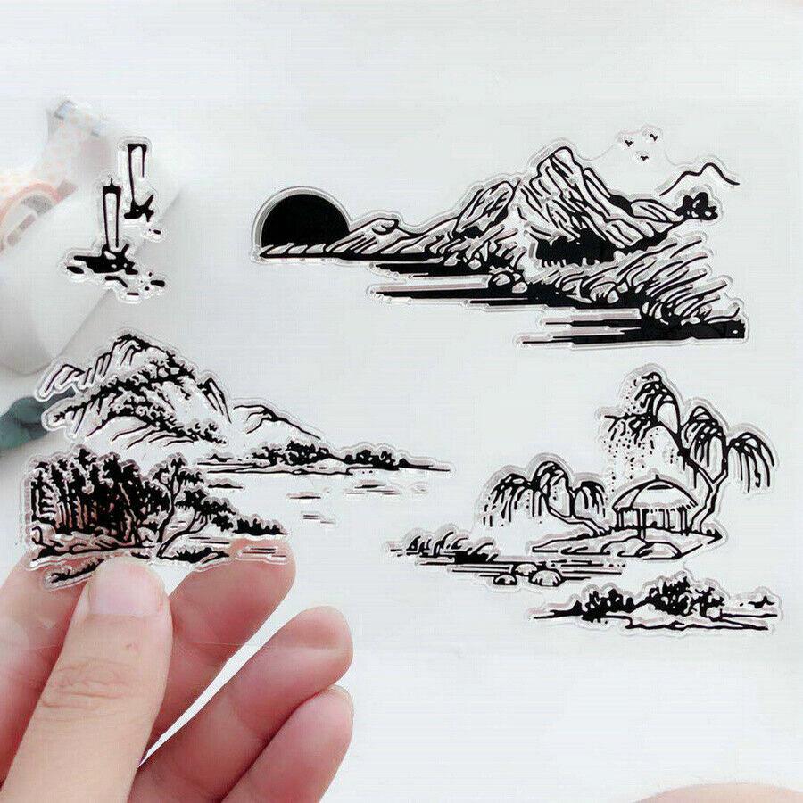 Car Travel Transparent Silicone Clear Stamps for Seal DIY Scrapbooking Album Paper Card Mountain Animal Dog