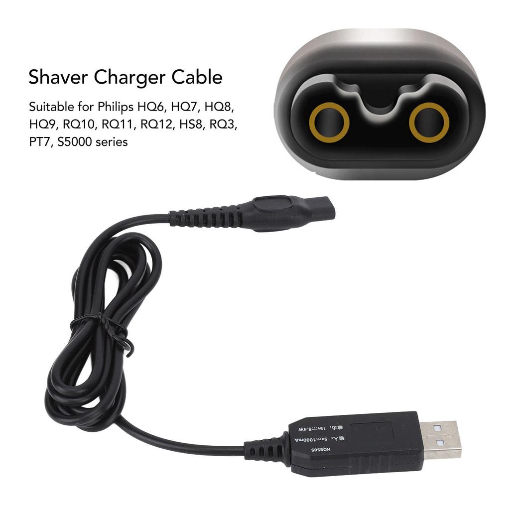 Electric Shaver Razor Charger Cord 15V Professional Beard Trimmer USB Charging Cable Fit for HQ8505