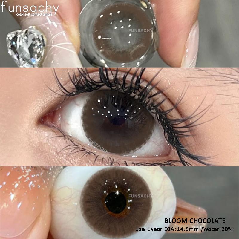 

FUNSACHY 1 пара натуральных коричневых контактных линз для глаз Косметические косметические серые линзы для зрачков Разноцветные контактные линзы Цветные линзы