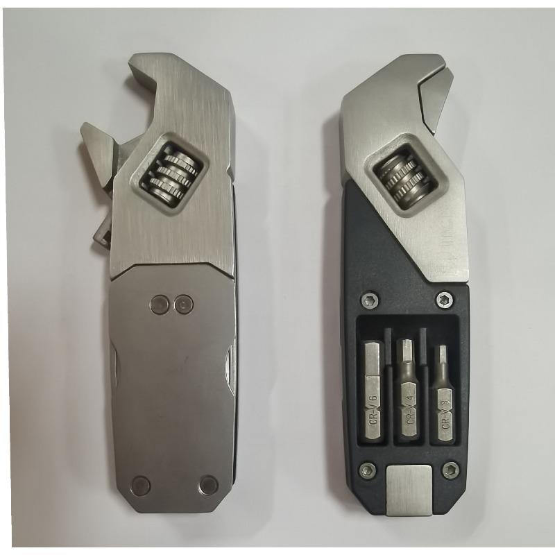 Stainless Steel Adjustable Wrench Folding Allen Wrench Multifunction Wrench with Screws