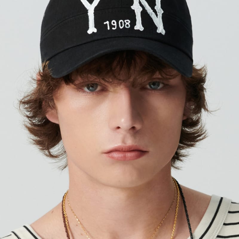 

beyondcloset [COLLECTION LINE] Hand-printed washed cotton military cap, black FREE