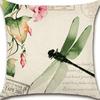 Retro Plant Floral Print Linen Pillow Case Home Living Room Sofa Car Cushion Pillow