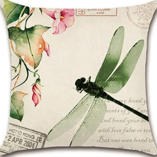 Retro Plant Floral Print Linen Pillow Case Home Living Room Sofa Car Cushion Pillow