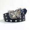 Punk Style Student Butterfly Buckle Star Air Eye Belt, Decorative Belt Lady