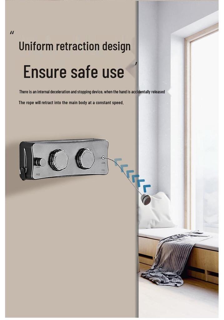 Retractable Steel Wire Indoor Clothesline: Double-Line Invisible Drying Rack for Balcony Use