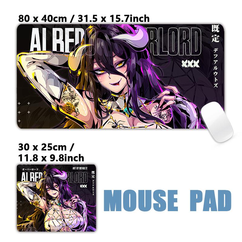 New Design Japanese Anime Overlord Skull Ainz Ooal Gown Albedo Sexy Girls Black Mouse Pad Mousepad XXL Keyboard Desk Mat