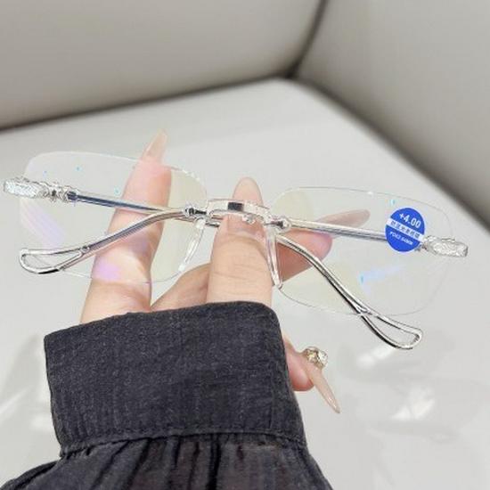 2025 Ultralight Frameless Anti-Blue Light Reading Glasses for Men & Women - High Definition, Fashionable Presbyopic Glasses for Middle-Aged & Elderly.
