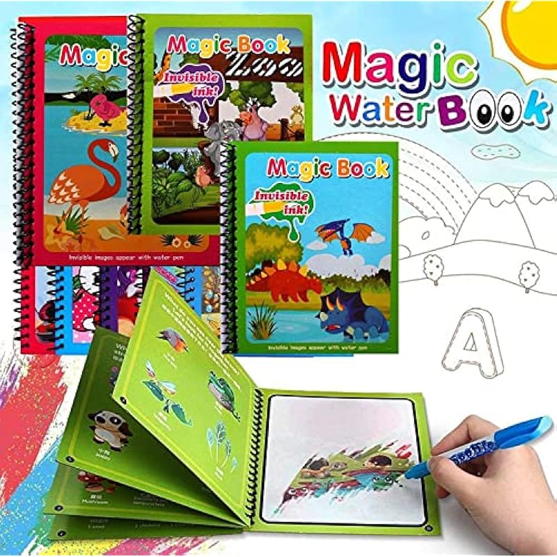 

Glun Sank Magic Book And Water Magic Book With Magic Doodle Pens Different Educational Books For Growing Kids 0