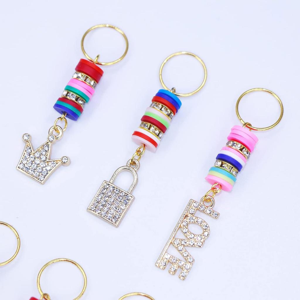 Rhinestones Dreadlock Bead Hair Beads Loose Hair Jewelry For Halloween Braid Clip Hair Rings Hair Clip Braid Rings