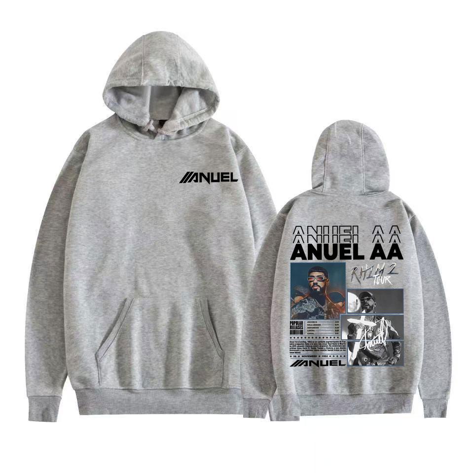 Rapper Anuel AA Rhlm 2 Album 2025 Cover Hoodies Herren Lässige Hochwertige Fleece-Sweatshirts Harajuku Streetwear Vintage Hoodie