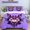 3pcs Kuromi Bat Print Bedding Set (1 Cover + 2 Pillowcases, Without Inserts), This Printed Bedding Set is Soft and Comfortable, Suitable for