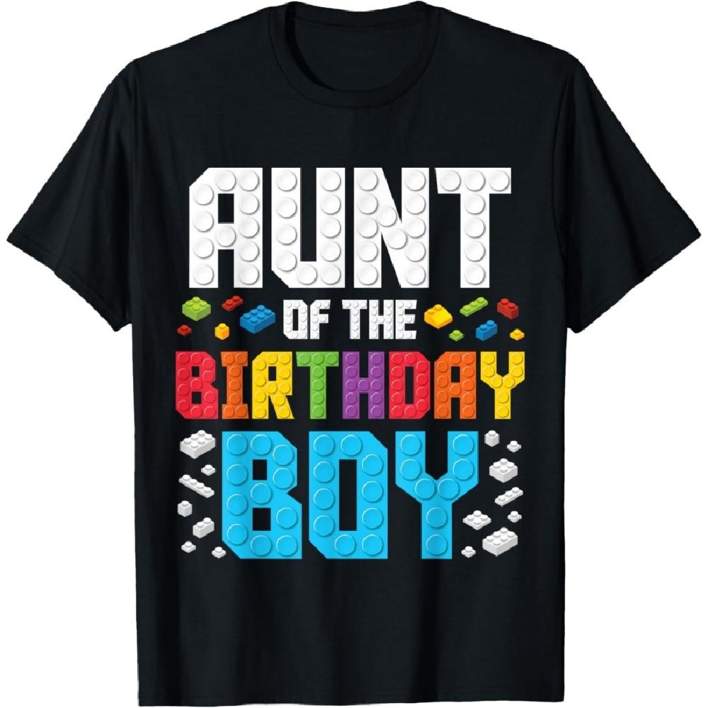 

Aunt of the Birthday Boy Master Builder Building Blocks T-Shirt S