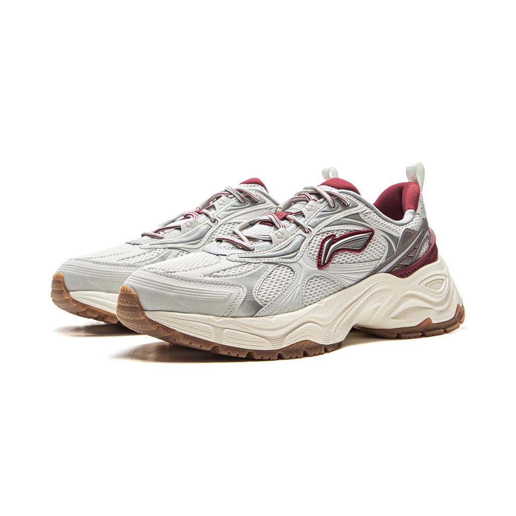 Li Ning Star Ring Soft Retro Fashion Versatile Height Increasing Non-Slip Wear-Resistant Breathable Low-Top Casual Shoes Men Sneaker AGCV355-2