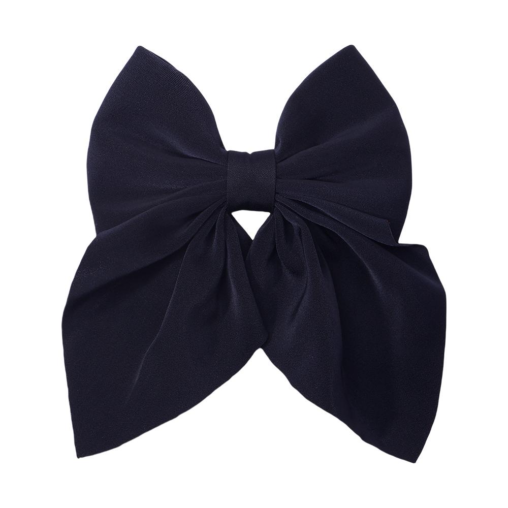 New Elegant Bow Ribbon Hair Clip Fashion Simple Solid Satin Spring Clip Hair Pin Headband with Clips Girls Hair Accessories