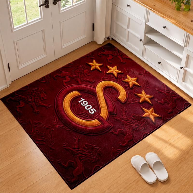 Galatasaray Teppich Fußmatte für Wohnzimmer oder Schlafzimmer Schutzmatte unter Stuhl Bürodekoration Weihnachtsgeschenk Geburtstagsgeschenk