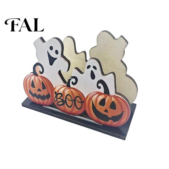 Cute Desktop Storage Box Halloween Wooden Napkin Holder, Pastel Pumpkin Ghost Black Cat Tabletop Tissue Dispenser, Waterproof Stable Decorative Stand
