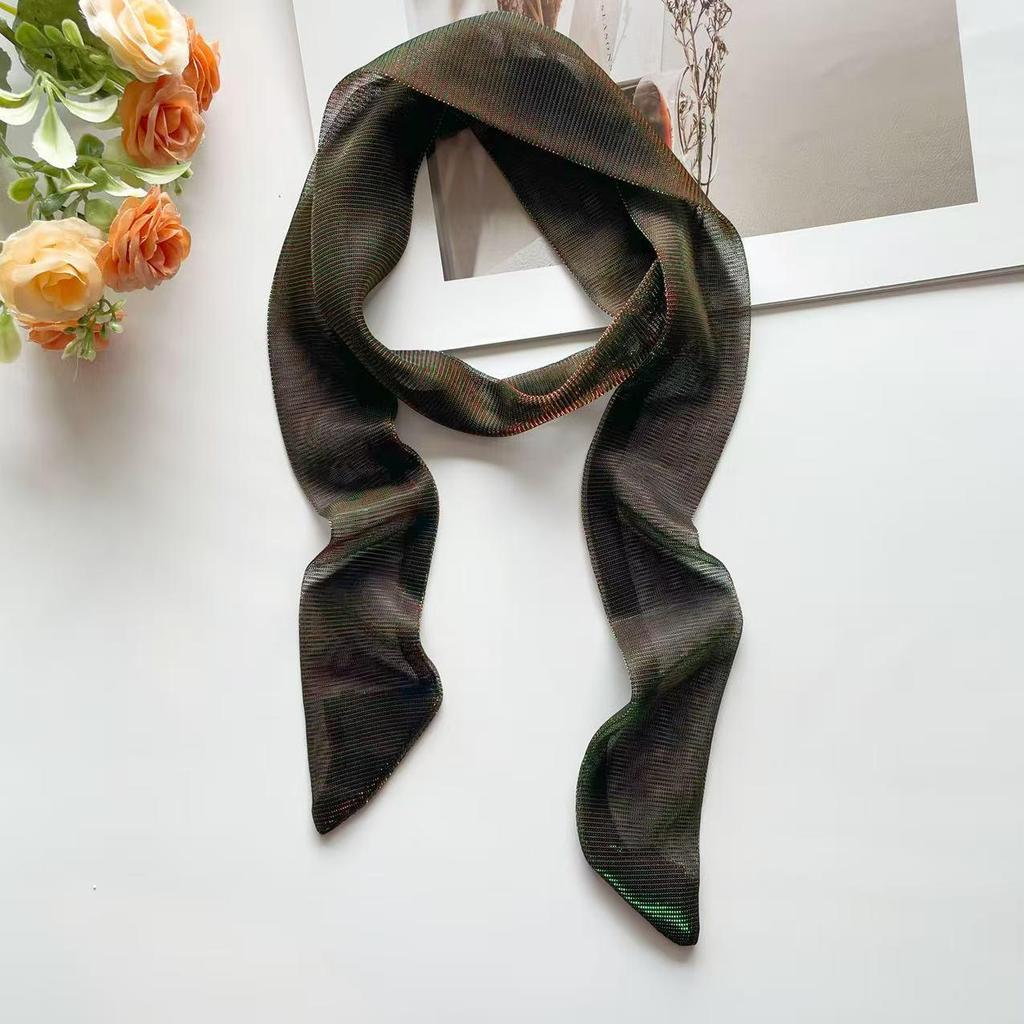 Korean Style Summer Iridescent Pearlescent Silk Scarf - Lightweight & Breathable