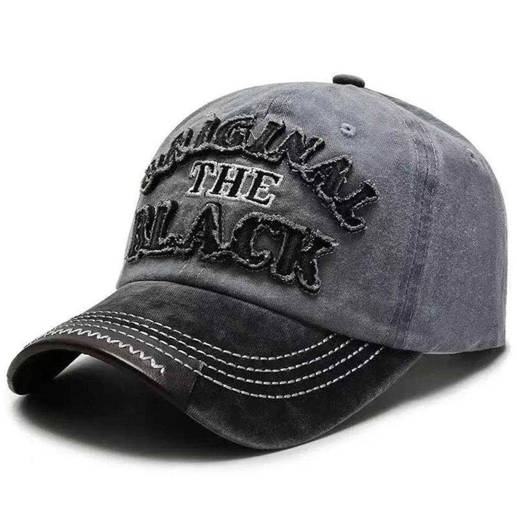 Unisex The BLACK Water Wash Embroidery Baseball Caps Spring Autumn Outdoor Adjustable Casual Hats Sunscreen Hat Sports Cap