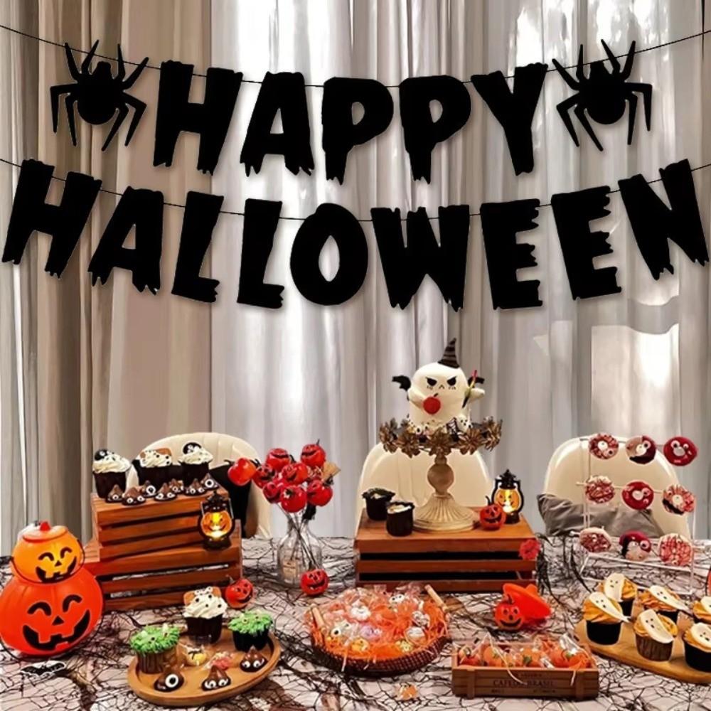 Streamers Bat Spider  Banner Decorative Props Horror Decor New Halloween Banner  Horror Theme