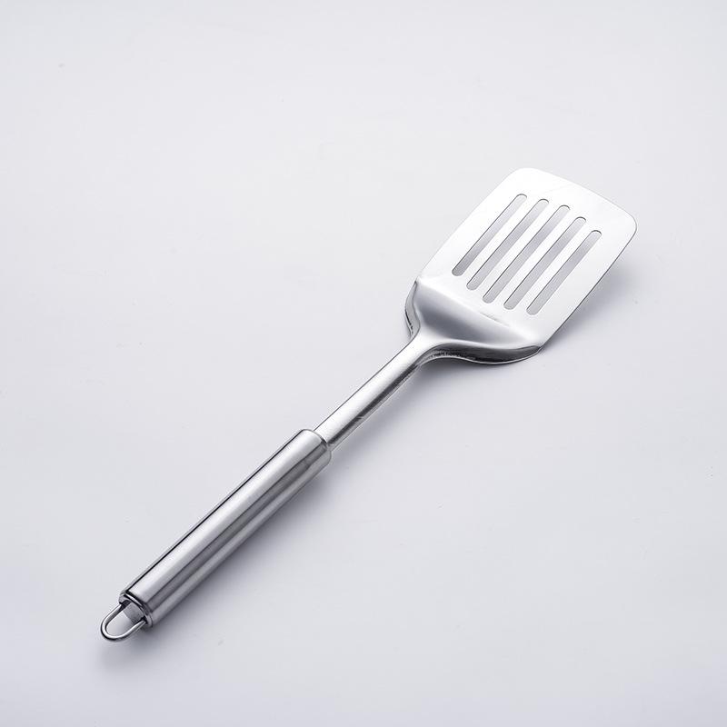 Stainless Steel Kitchen Set: Includes Heat-Resistant Spatula, Slotted Spoon, Soup Ladle for Home and Outdoor Use