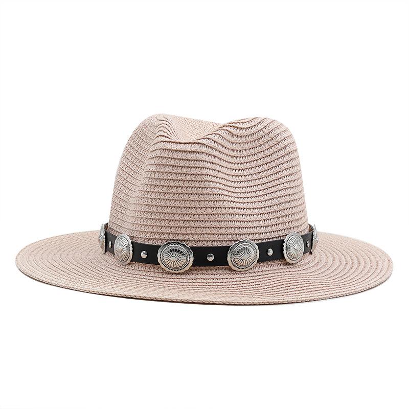 Spring and summer travel travel visor beach hat British style women's outdoor jazz hat sun protection straw hat