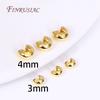 50Pcs/Lot 18K Gold Plated Open Crimp Beads,Round Covers Crimp End Beads,Stopper Beads For DIY Jewelry Making Accessories