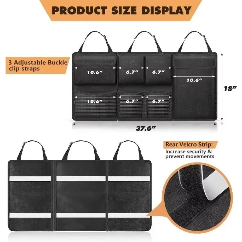 Detachable Car Trunk Storage Bag Rear Seat Storage Cargo Rack  Auto Trunk Organization