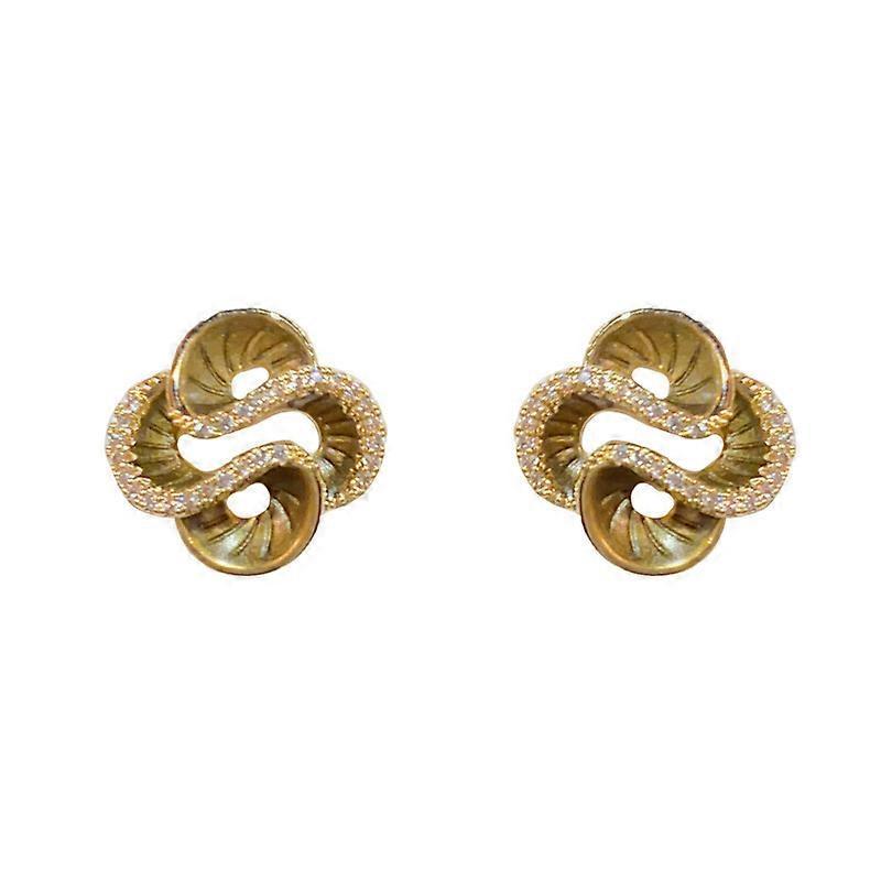 Camellia Earrings, S925 Silver Needle Green Zircon for Women Fashion Minimalist Cool Style