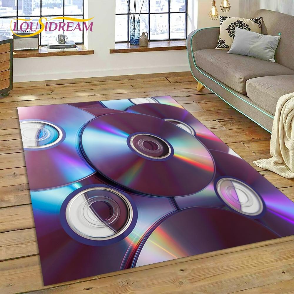 Vinyl Record Music DJ Screen tape Rug Carpet for Living Room Bedroom Home Decor,Floor Mat Non-slip Decoration for Sofa  Doormat
