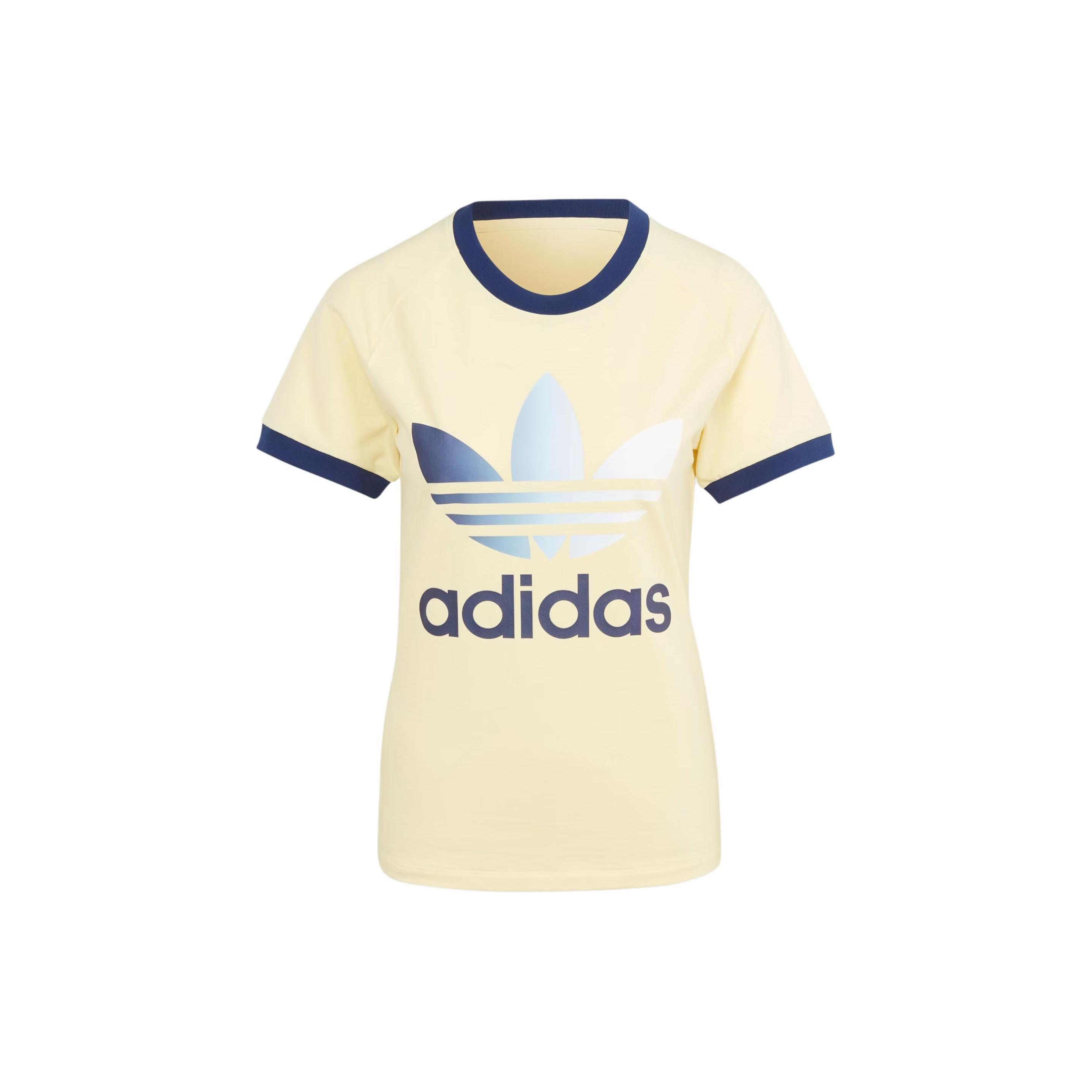 (WMNS) adidas Originals Gradient Trefoil Cali T-Shirt Asia Sizing Yellow Black Women s IR6036 XS