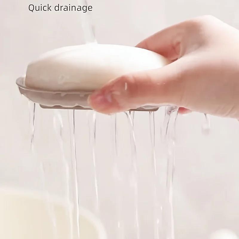 Portable Soap Box Travel Leakproof with Drain Holder Suitable for Bathroom Kitchen Camping Gym Simple Soap Storage Box