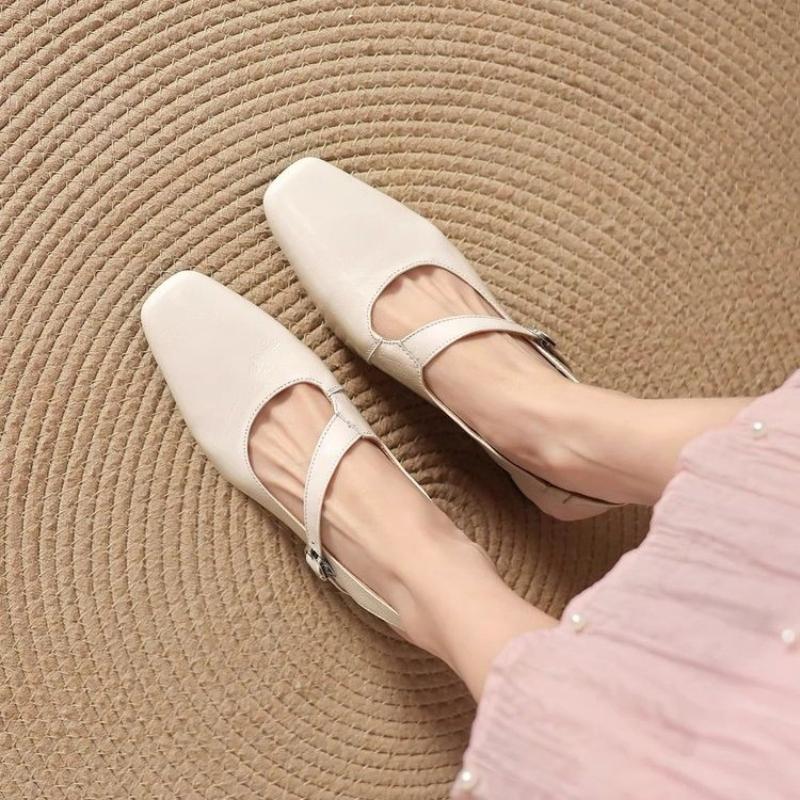 2026 New Sapatos Femininas Women Cute  Leather Spring Office Square Heel Shoes Lady Fashion Pumps Zapatos De Mujer