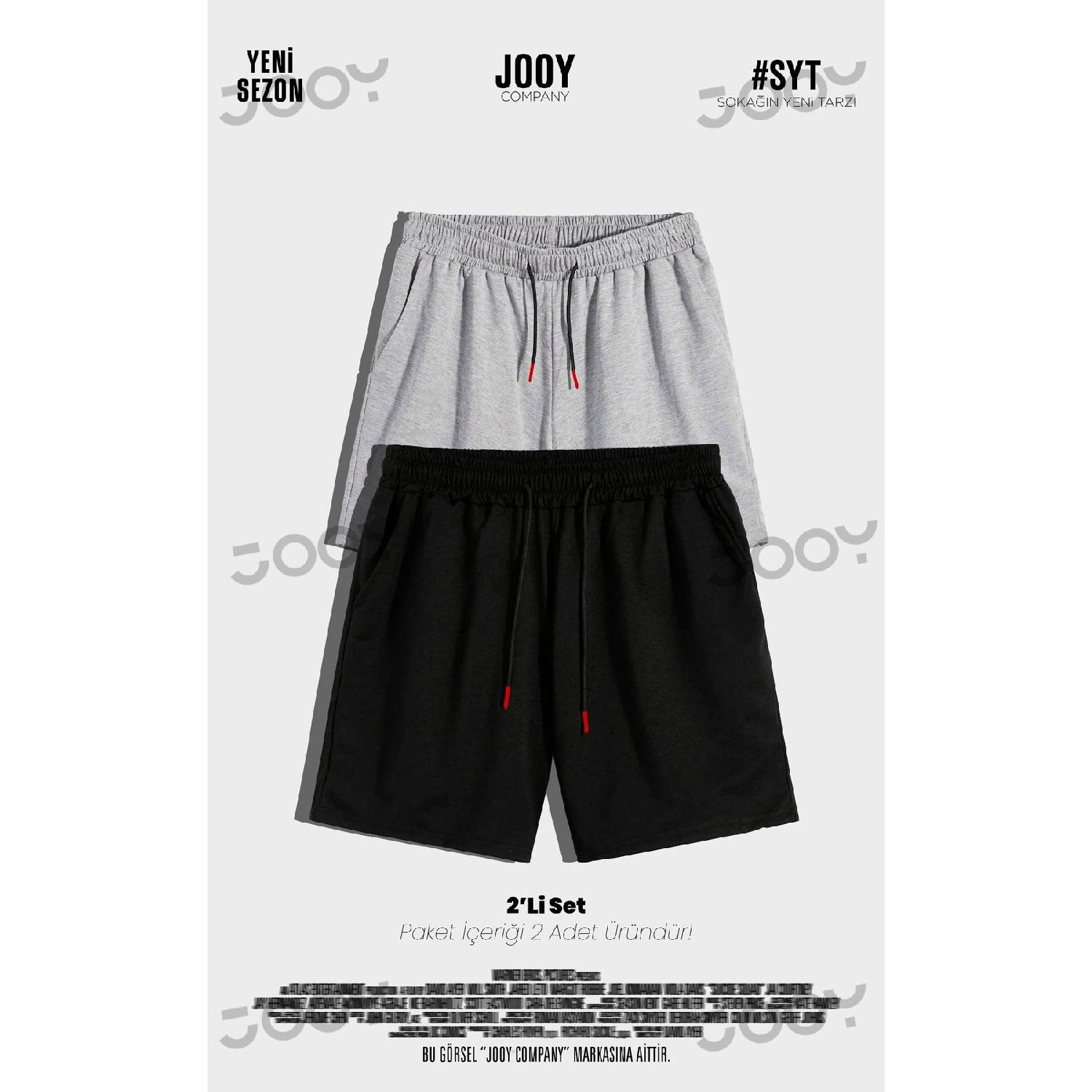 

Men s Combed Cotton Shorts Black And Gray Double Set S