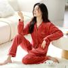 Pajamas Ladies Autumn And Winter Thickened Warm Long Sleeve Island Fleece Suit Winter Coral Fleece Loungewear