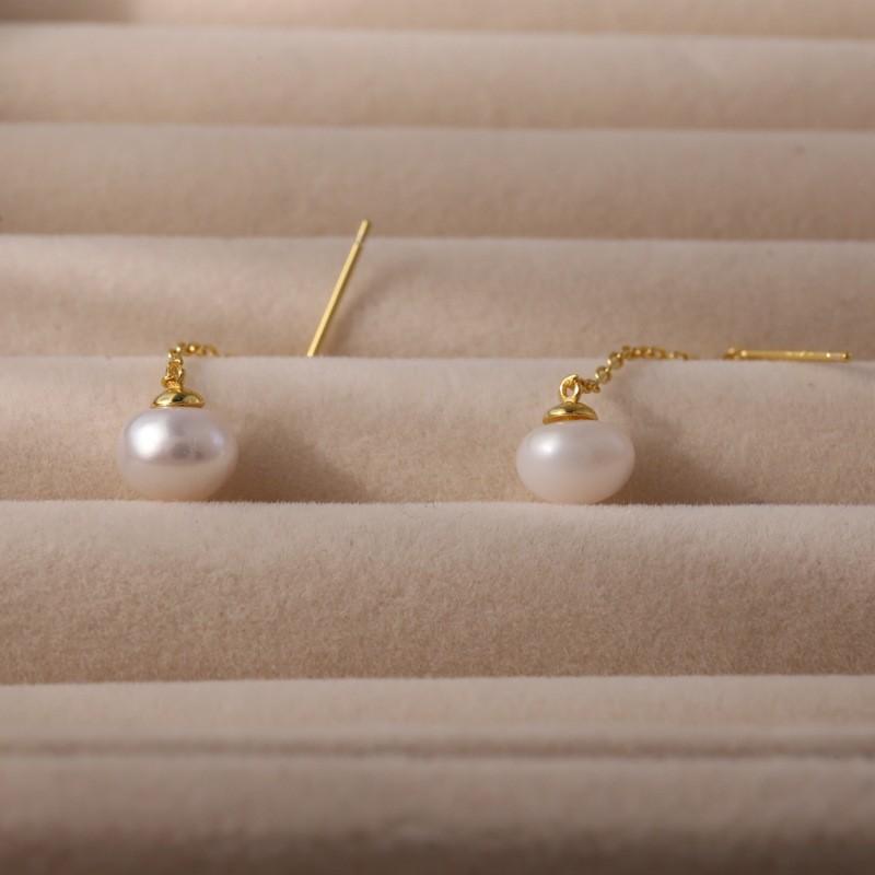 Kolczyki z perłami dla kobiet Modne i wszechstronne kolczyki Luksusowe proste kolczyki