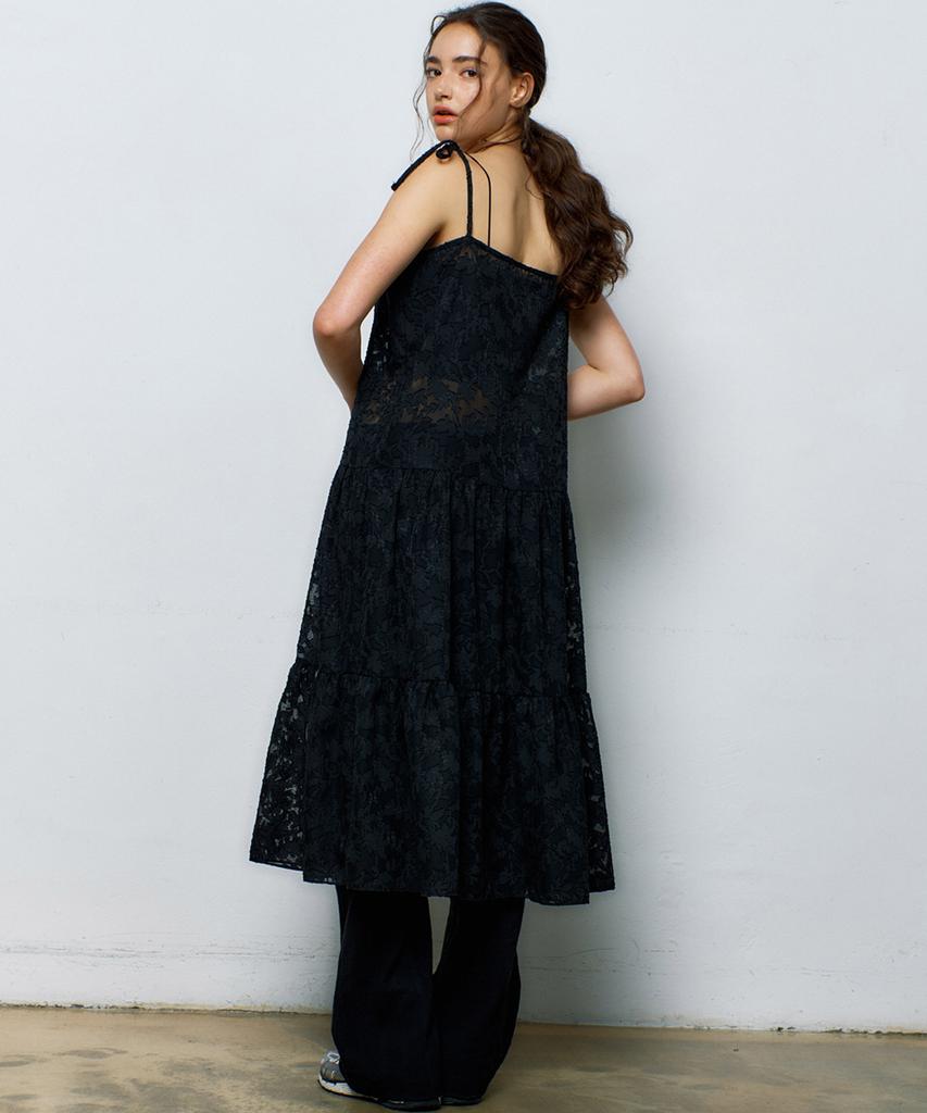 Manavis Seven Airy Sleeveless Dress [Black]