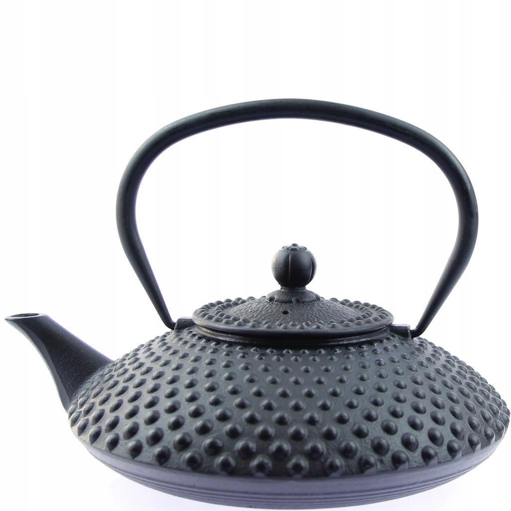 Cast Iron Kettle 1.25L Black Infuser With Strainer For Tea And Herbs