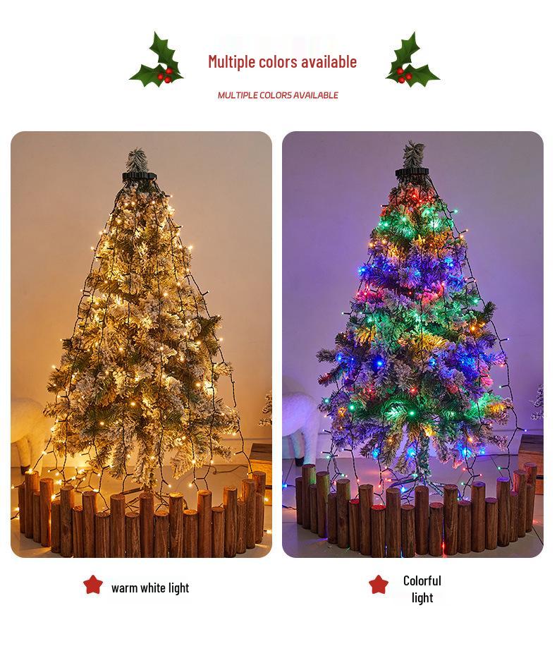 LED Ring Star Tree Topper: Low Voltage Flowing Waterfall Christmas Lights