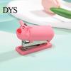 Small Desktop Stapler for Office Desk Mini Cartoon Stapler, Cute Pig Shape, Portable Lightweight PVC Easy Use Daily Homework Shell Binding Tool,