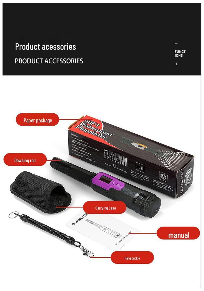 High Sensitivity Waterproof Metal Detector for Outdoor Treasure Hunting