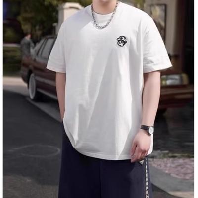Peso massimo morbido sportivo casual versatile vestibilità elasticizzata ruga largo moda uomo maniche corte top comoda T-shirt