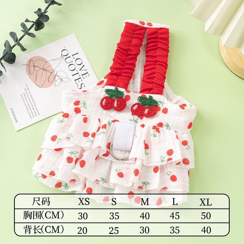 Pet dog and cat dress, layered cake skirt clothing, supplies for small and medium-sized dogs, summer breathable XS