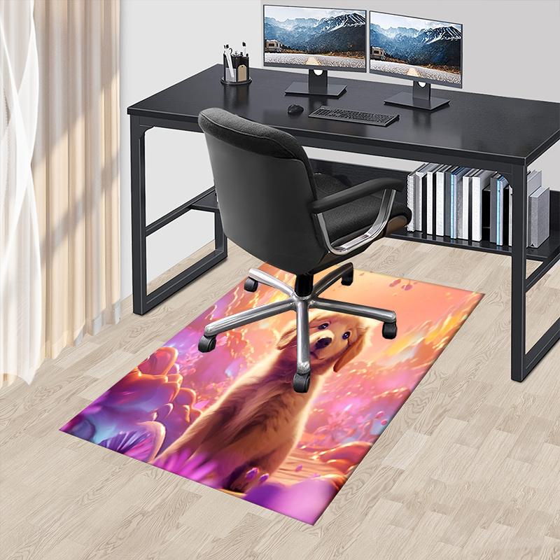 

Golden Retriever Chair Mat: Office Carpet, Oversized Rug for Home Decor, Sofa Mat, Gift for Pet Lovers, Suitable for Bedroom, Living Room 60cm by 90cm