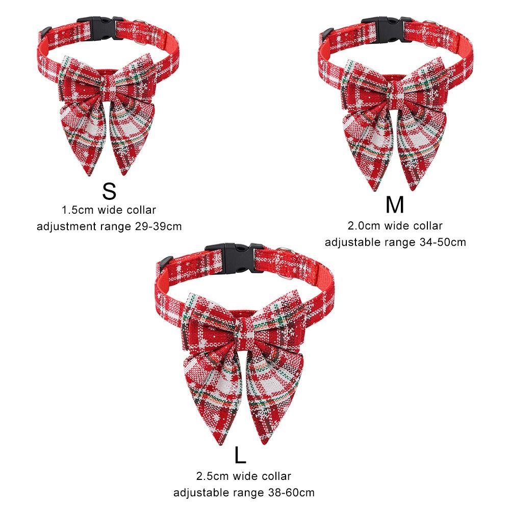 Fashion Christmas Necklace Safety Buckle Dog Bell Pet Bowknot Cat Kitten Collar Christmas Dog Bows