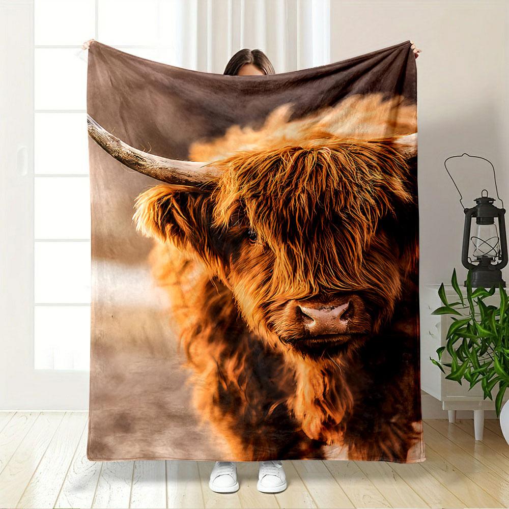 Highland Cow Rustic Blanket for All Seasons Blanket Lunch Break Throw Gift