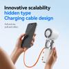 USB Charging Semiconductor Cooling Handheld Fan with Retractable Cord, Portable Climbing Buckle, Digital Display, Small Fan