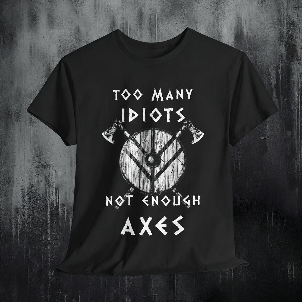 Viking Axe Graphic T Shirt Unisex Women Norse Humor Funny Tee Black Short Sleeve Muscle